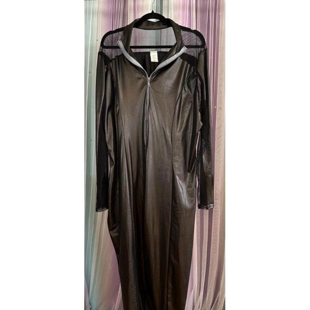 Black Pleather Jumpsuit